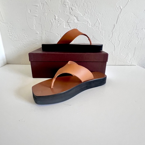 ATP ATELIER Flatform Vacchetta Leather Sandal in Terra/Black Size 39 with Box - Picture 4 of 13